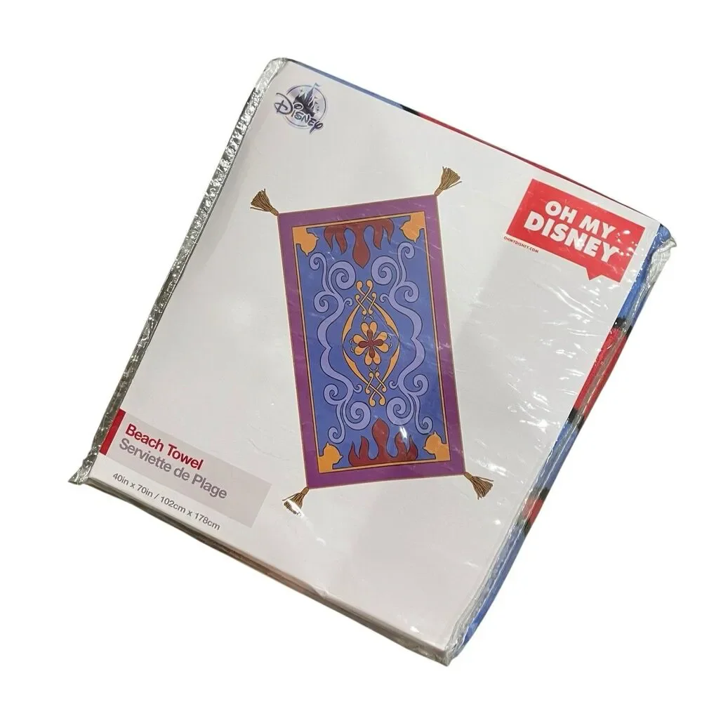 Disney Aladdin Magic Carpet Beach Towel 40x70 Genie Lamp Pool Resort Vacation